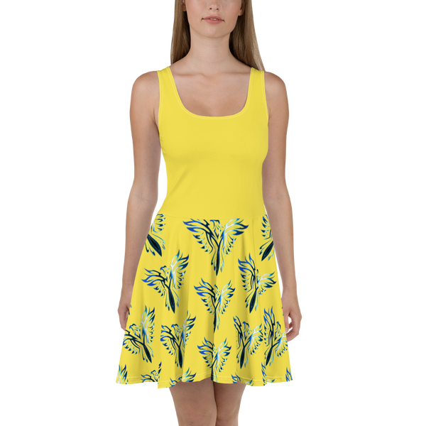Blue Phoenix Skater Dress